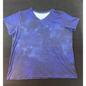 Holloway‎ Dry Excel Ladies V Neck Tie Dye T Shirt Athletic Top XL Blue